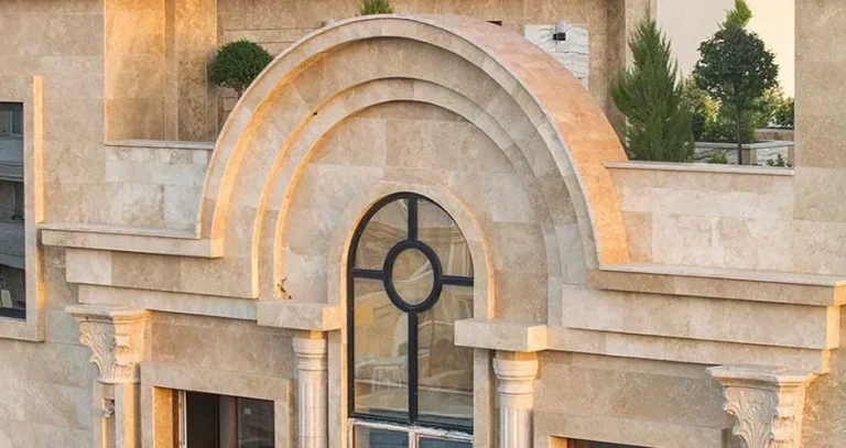 سنگ تراورتن در نما ساختمان